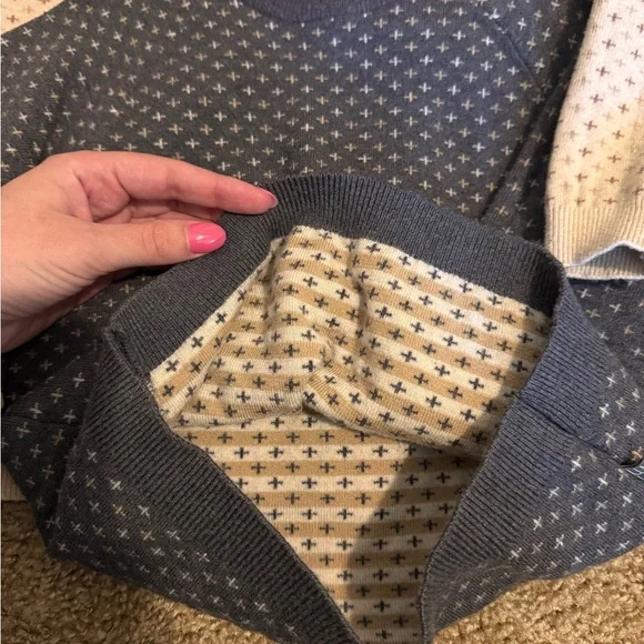 Cozy Sweater in Cream and Gray set of 2 - Picture 4 of 5